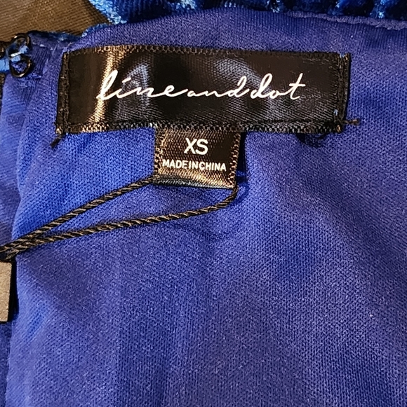 Revolve Line & Dot Du Jour Velvet Corset Top Royal Blue Off Shoulder Bustier XS - Picture 8 of 11